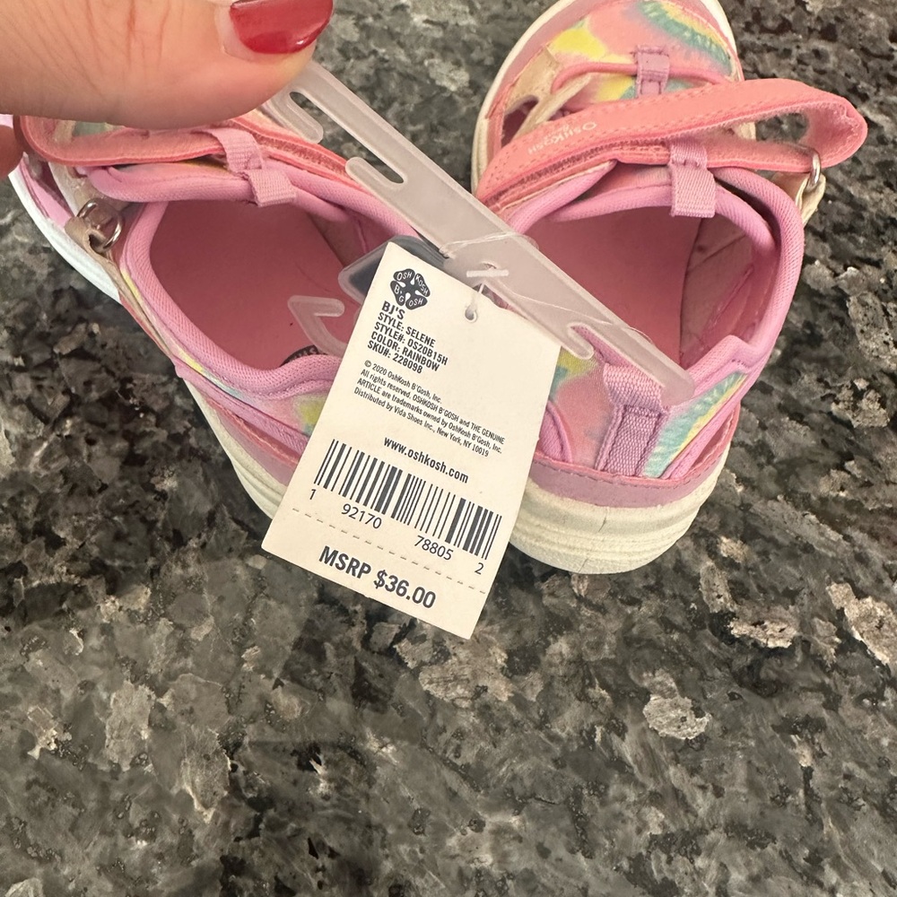 OshKosh B'gosh Pink and Yellow Kids Sneakers - Picture 4 of 4